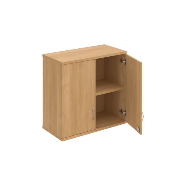 Stabiler Regalschrank, abschließbar, 80 x 76,8 x 40 cm, Eiche/Eiche