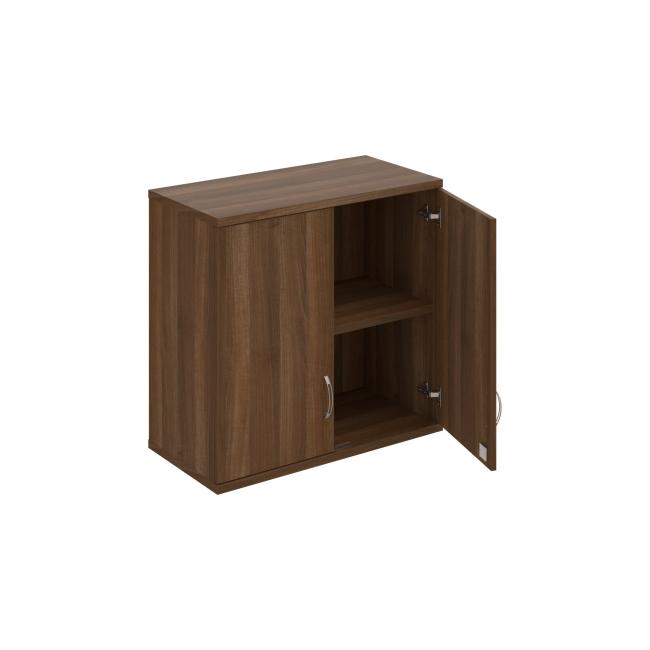 Stabiler Regalschrank, abschließbar, 80 x 76,8 x 40 cm, Nussbaum/Nussbaum
