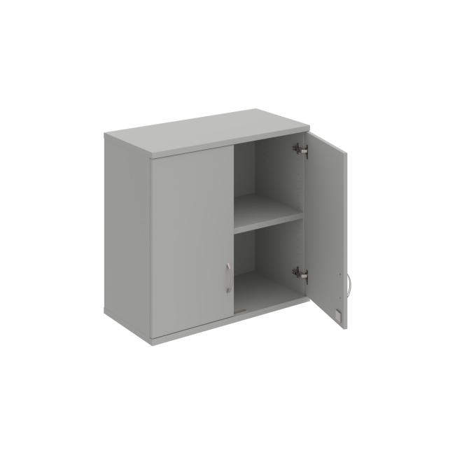 Stabiler Regalschrank, abschließbar, 80 x 76,8 x 40 cm, grau/grau