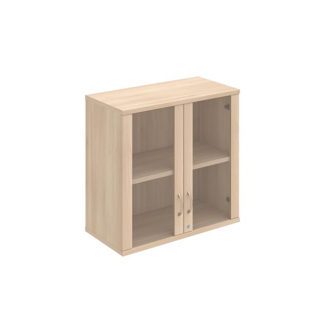 [ON801911] Stabiler Regalschrank, abschließbar, oben, 80 x 76,8 x 40 cm, Akazie/Akazie