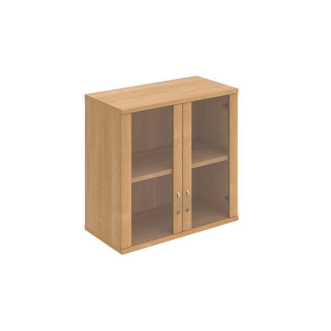 Stabiler Regalschrank, abschließbar, oben, 80 x 76,8 x 40 cm, Eiche/Eiche