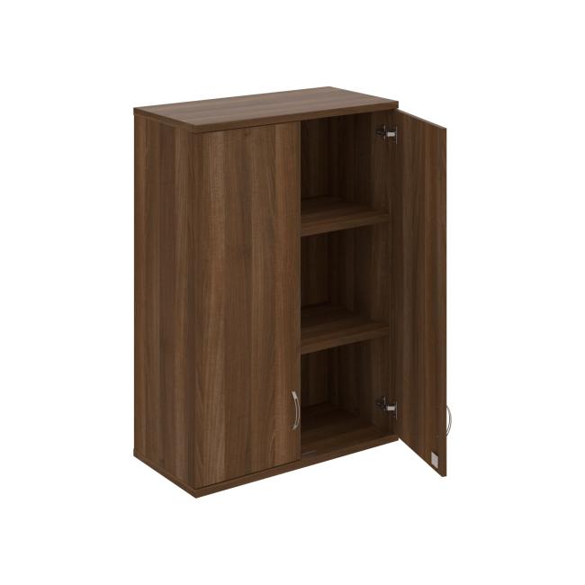 [ON802177] Stabiler Regalschrank, abschließbar, oben, 80 x 115,2 x 40 cm, Nussbaum/Nussbaum