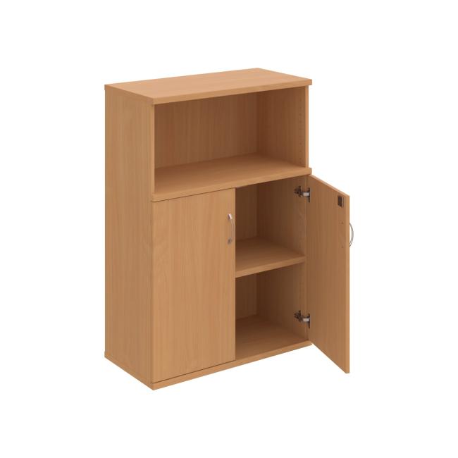 Stabiles Regal, abschließbar, 80 x 115,2 x 40 cm, Buche/Buche