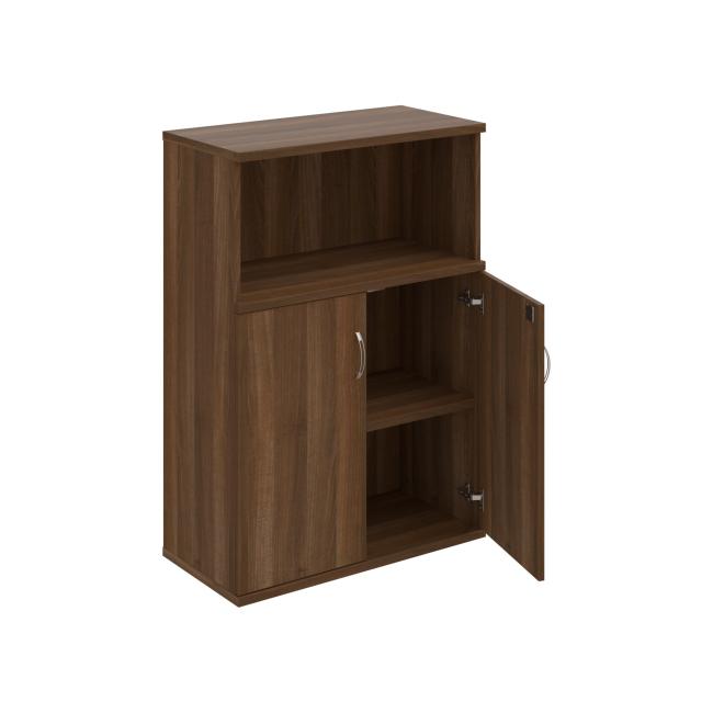 Stabiler Regalschrank, abschließbar, 80 x 115,2 x 40 cm, Nussbaum/Nussbaum