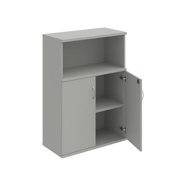 Stabiles Regal, abschließbar, 80 x 115,2 x 40 cm, grau/grau