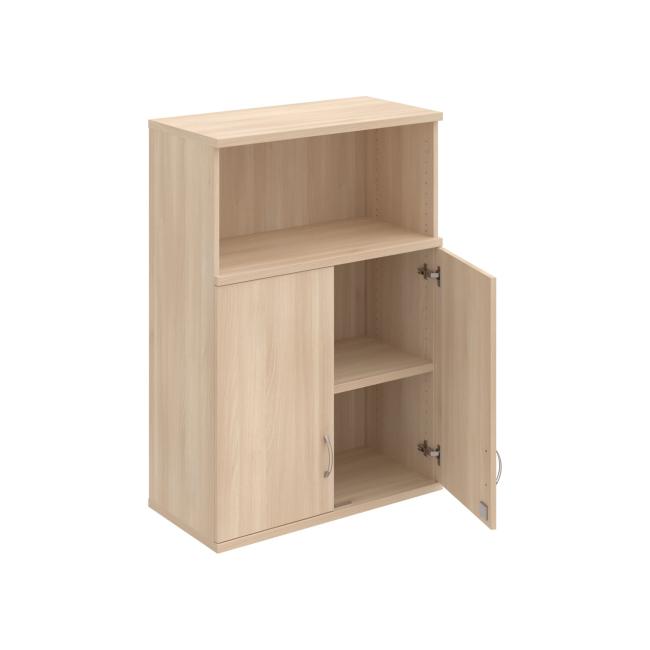 Stabiler Regalschrank, abschließbar, oben, 80 x 115,2 x 40 cm, Akazie/Akazie