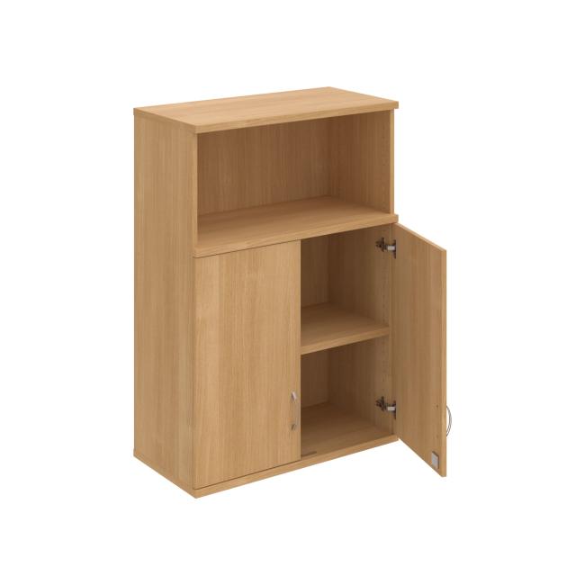 Stabiler Regalschrank, abschließbar, oben, 80 x 115,2 x 40 cm, Eiche/Eiche