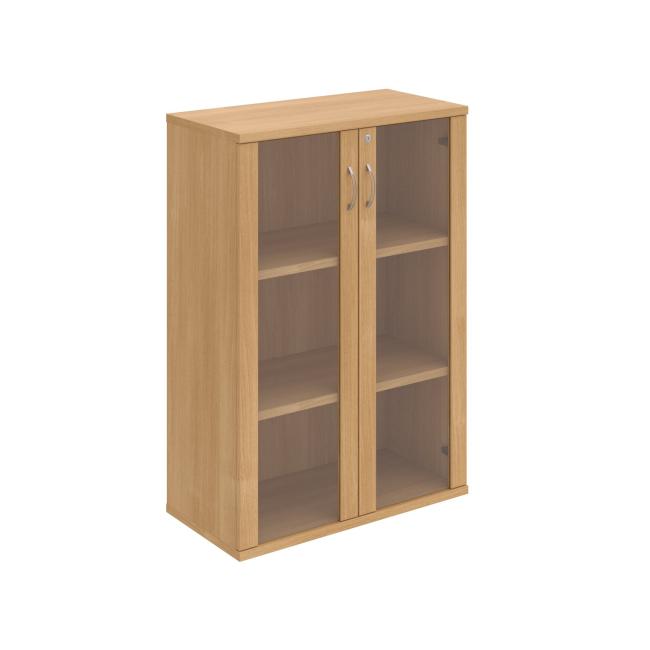 Stabiler Regalschrank, abschließbar, 80 x 115,2 x 40 cm, Eiche/Eiche