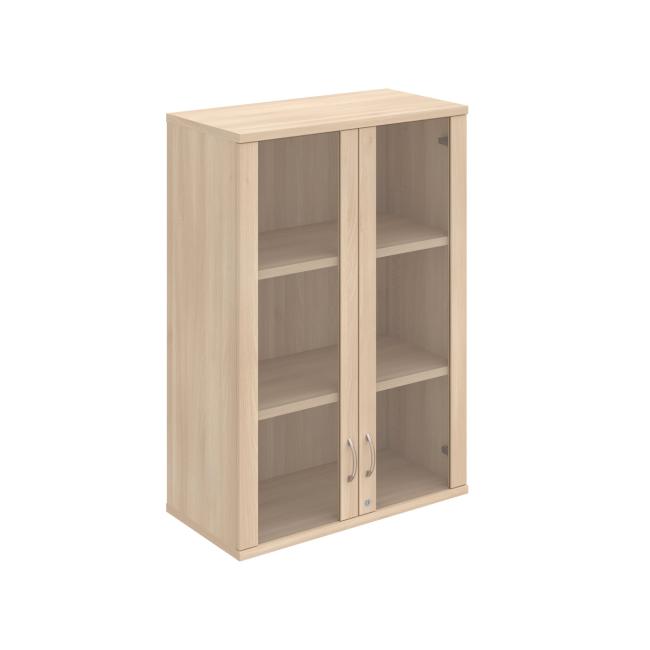 Stabiler Regalschrank, abschließbar, oben, 80 x 115,2 x 40 cm, Akazie/Akazie