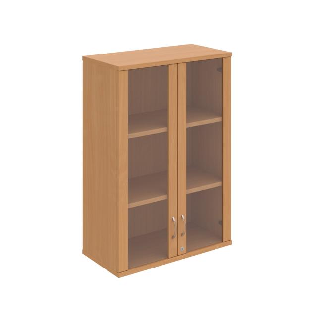 Stabiler Regalschrank, abschließbar, oben, 80 x 115,2 x 40 cm, Buche/Buche
