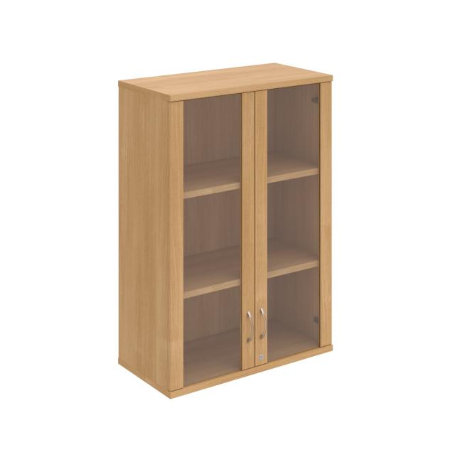 Stabiler Regalschrank, abschließbar, oben, 80 x 115,2 x 40 cm, Eiche/Eiche