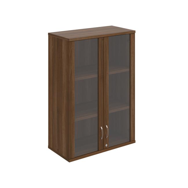 Stabiler Regalschrank, abschließbar, oben, 80 x 115,2 x 40 cm, Nussbaum/Nussbaum