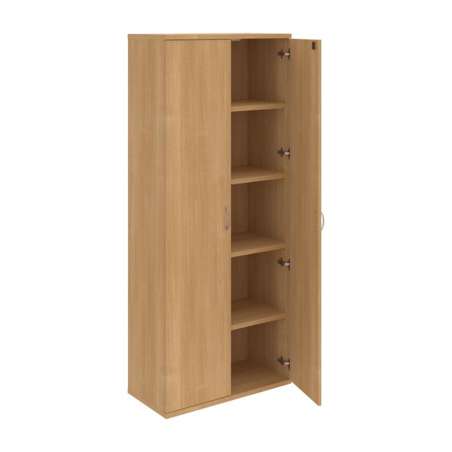 Stabiles Regal, abschließbar, 80 x 192 x 40 cm, Eiche/Eiche