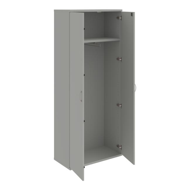 Kleiderschrank Strong, abschließbar, 80x192x40 cm, grau/grau