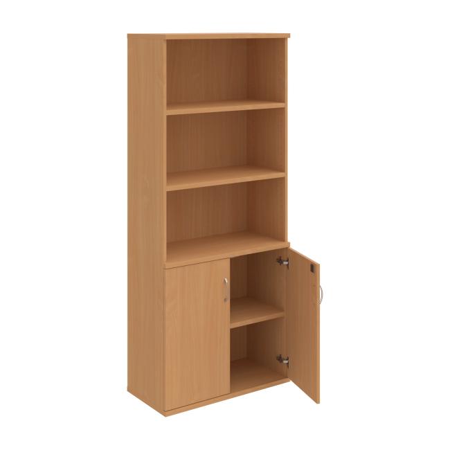 Stabiles Regal, abschließbar, 80 x 192 x 40 cm, Buche/Buche