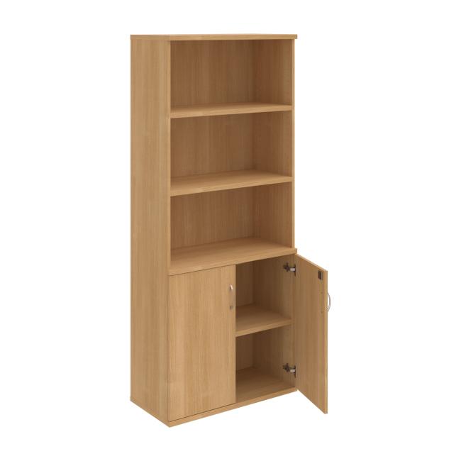 Stabiles Regal, abschließbar, 80 x 192 x 40 cm, Eiche/Eiche