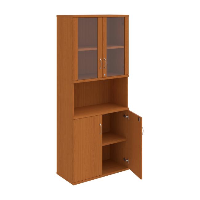 Stabiles Regal, abschließbar, 80 x 192 x 40 cm, Kirsche/Kirsche