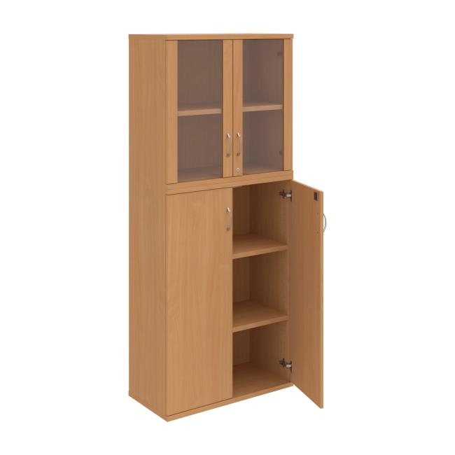 Stabiles Regal, abschließbar, 80 x 192 x 40 cm, Buche/Buche