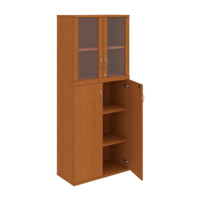 Stabiles Regal, abschließbar, 80 x 192 x 40 cm, Kirsche/Kirsche