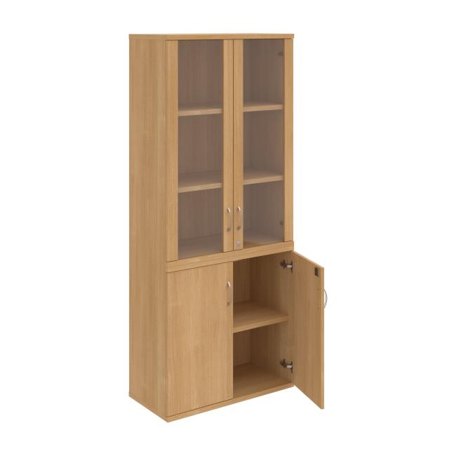 Stabiles Regal, abschließbar, 80 x 192 x 40 cm, Eiche/Eiche