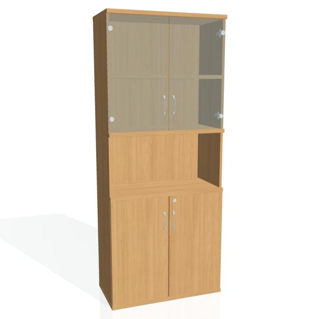 Stabiles Regal, abschließbar, 80 x 192 x 40 cm, Buche/Buche