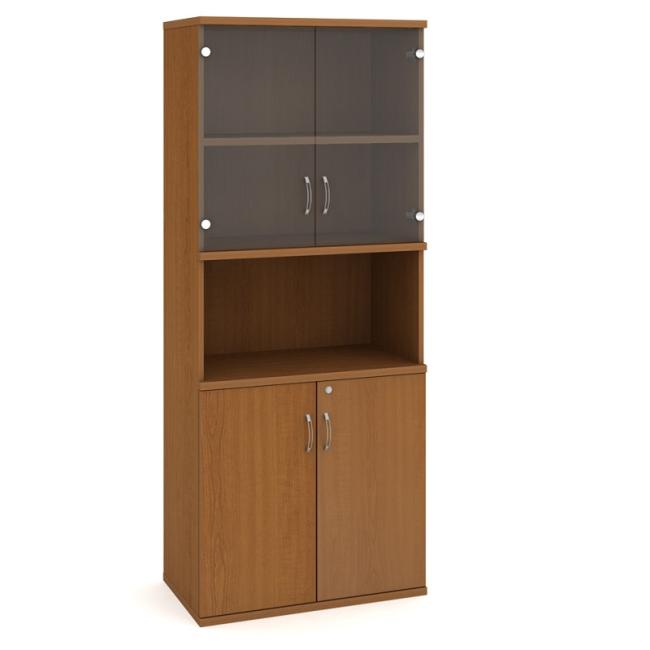 Stabiles Regal, abschließbar, 80 x 192 x 40 cm, Kirsche/Kirsche