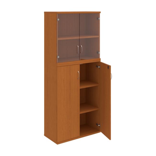 Stabiles Regal, abschließbar, 80 x 192 x 40 cm, Kirsche/Kirsche