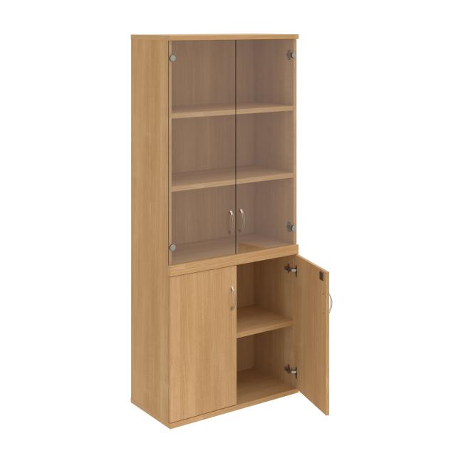 Stabiles Regal, abschließbar, 80 x 192 x 40 cm, Eiche/Eiche