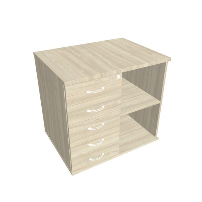 [ON804110] Hobis Tischverlängerungsschrank, abschließbar, L-förmig, Akazie