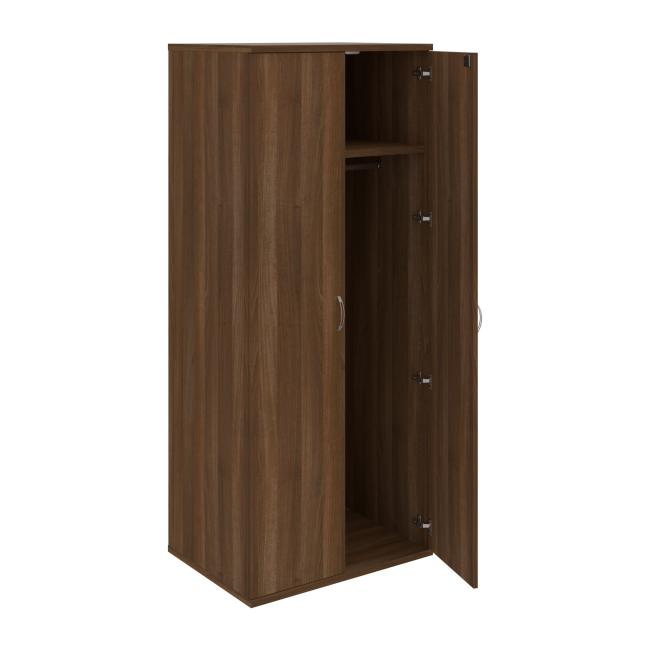 Kleiderschrank Strong, abschließbar, 80 x 192 x 60 cm, Nussbaum/Nussbaum