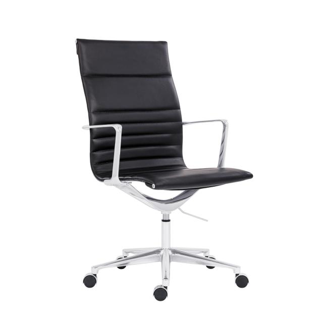 Sophia Chefsessel, schwarzes Leder P03