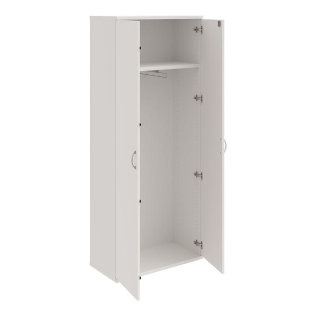 Kleiderschrank Strong, abschließbar, 80 x 192 x 40 cm, weiß/weiß