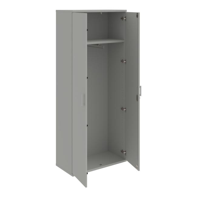 Kleiderschrank Strong, abschließbar, 80x192x40 cm, grau/grau