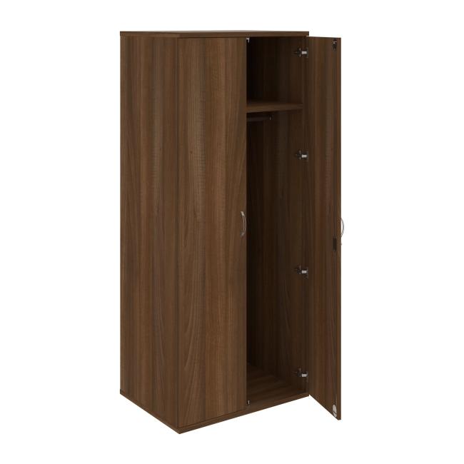 Kleiderschrank Strong, abschließbar, 80 x 192 x 60 cm, Nussbaum/Nussbaum