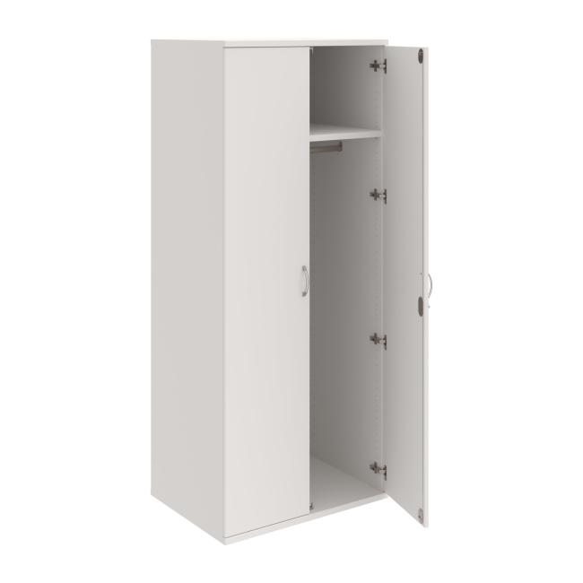 Kleiderschrank Strong, abschließbar, 80 x 192 x 60 cm, weiß/weiß