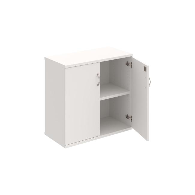 Stabiler Regalschrank, abschließbar, 80 x 76,8 x 40 cm, weiß/weiß
