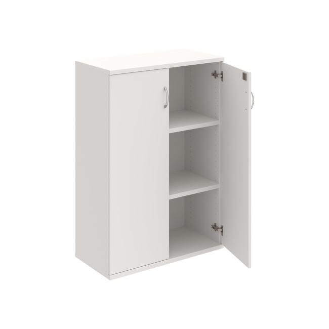 Stabiler Regalschrank, abschließbar, 80 x 115,2 x 40 cm, weiß/weiß