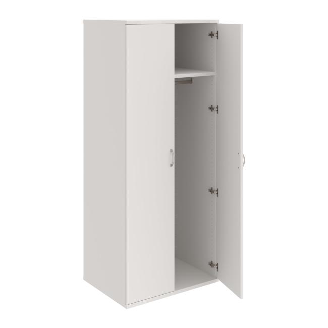 [ON820499] Stabiler Kleiderschrank mit Regalböden, 80 x 192 x 60 cm, weiß/weiß