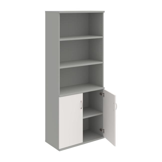 Stabiles Regal, 80x192x40 cm, weiß/grau