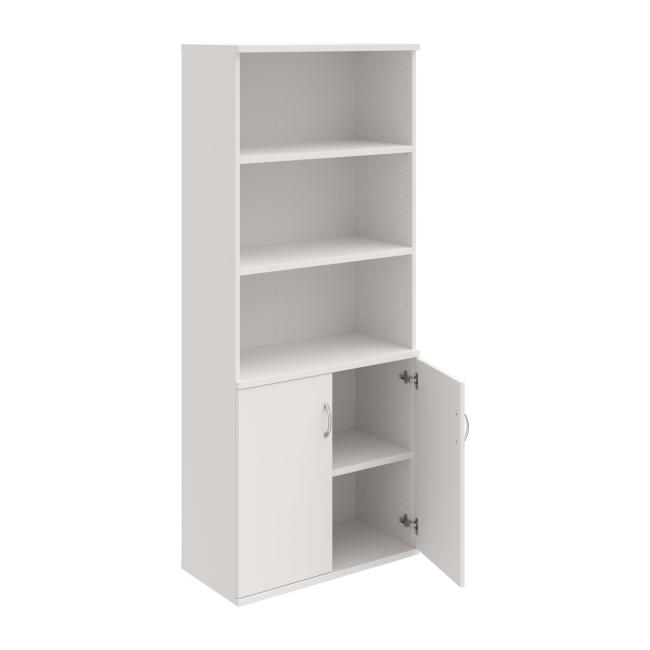 Stabiles Regal, 80 x 192 x 40 cm, weiß/weiß