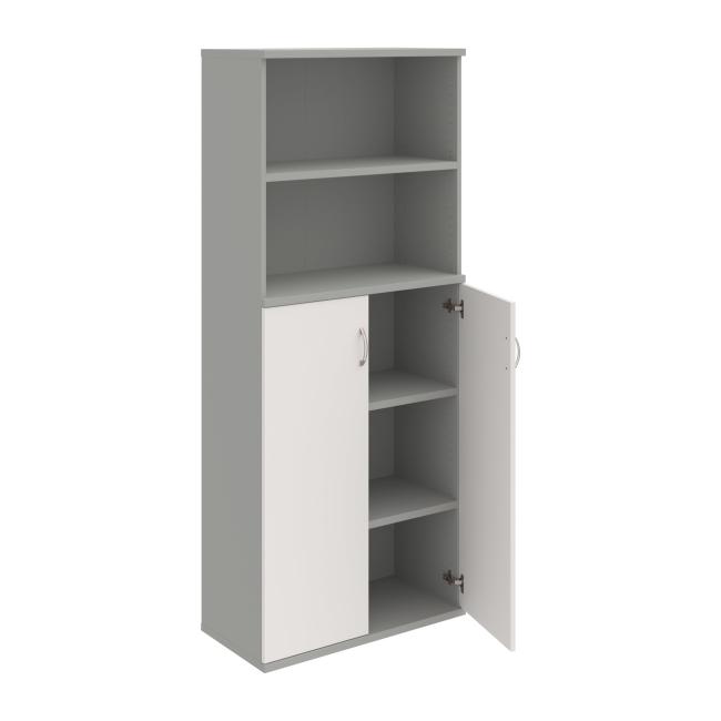 Stabiles Regal, 80x192x40 cm, weiß/grau