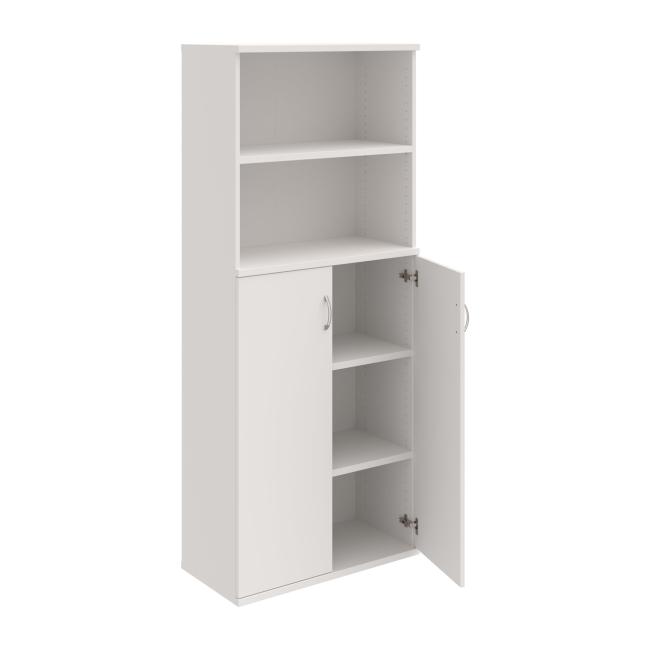 Stabiles Regal, 80 x 192 x 40 cm, weiß/weiß