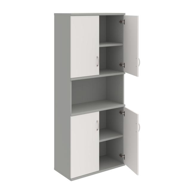 Stabiles Regal, 80x192x40 cm, weiß/grau