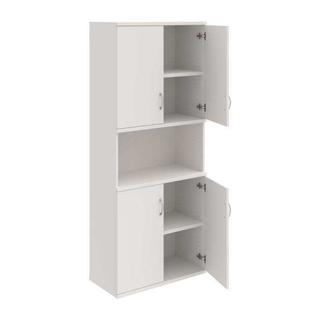 Stabiles Regal, 80 x 192 x 40 cm, weiß/weiß