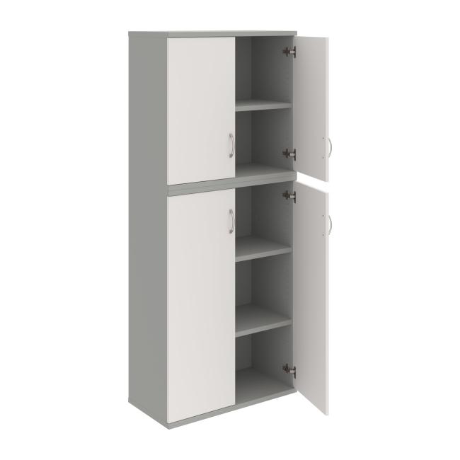 Stabiles Regal, 80x192x40 cm, weiß/grau