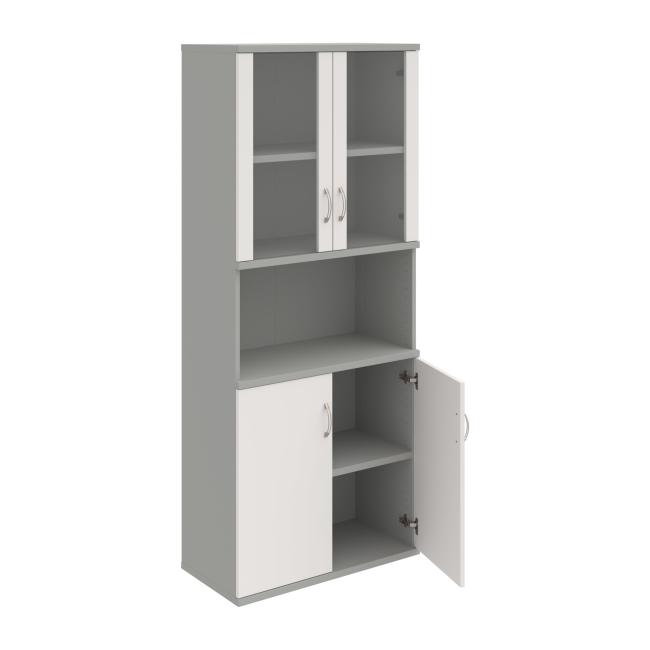 Stabiles Regal, 80x192x40 cm, weiß/grau