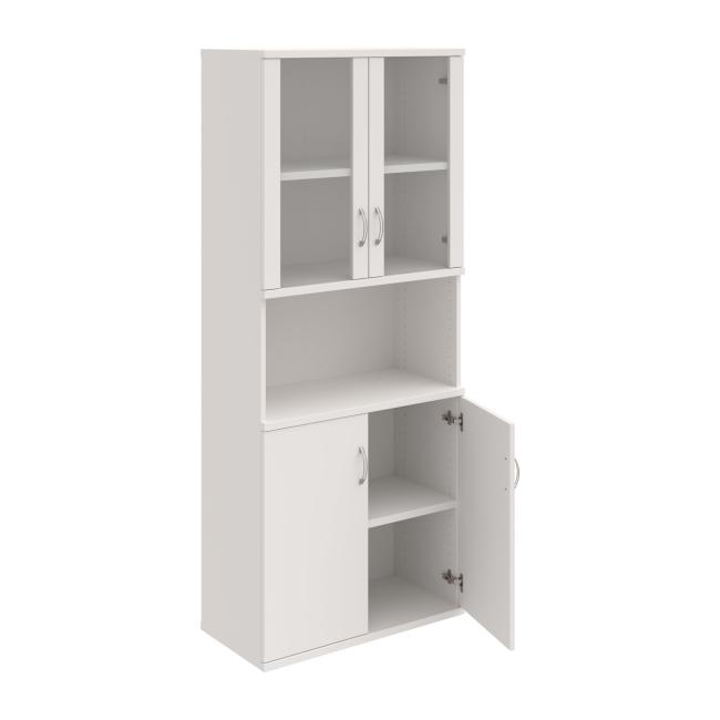 Stabiles Regal, 80 x 192 x 40 cm, weiß/weiß