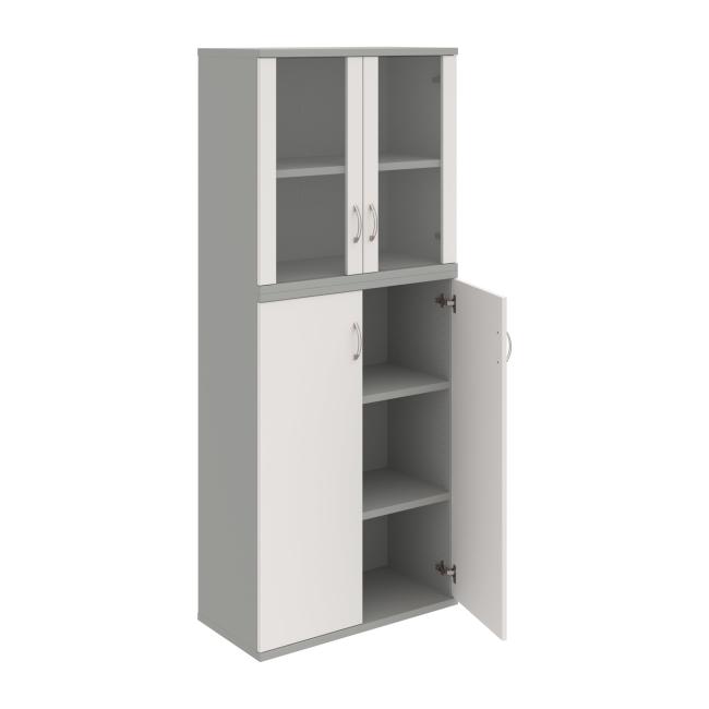 Stabiles Regal, 80x192x40 cm, weiß/grau