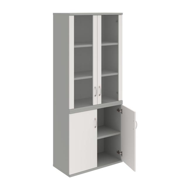 Stabiles Regal, 80x192x40 cm, weiß/grau
