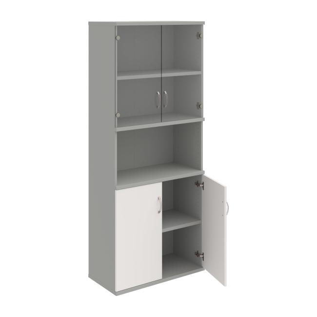 Stabiles Regal, 80x192x40 cm, weiß/grau